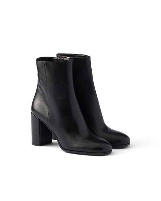 Prada Black Leather Booties
