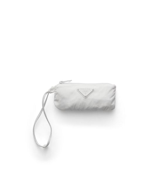 Prada White Foldable Re-Nylon Pouch