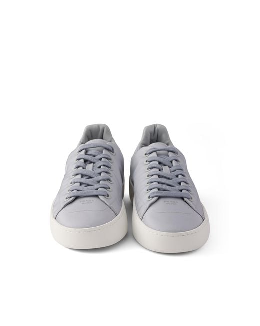 Prada White Court Re-Nylon Sneakers, Pearl