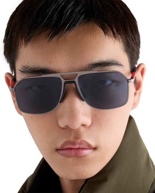 Prada Blue Linea Rossa Sunglasses for men