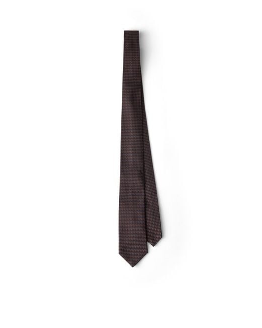 Prada White Silk Tie for men
