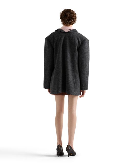 Prada Black Single-Breasted Shetland Wool Jacket