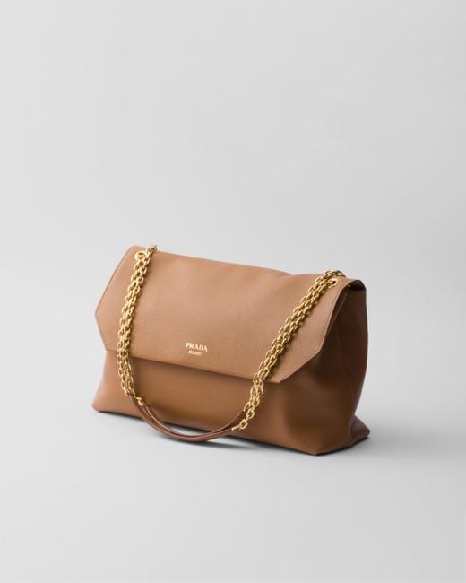 Prada Brown Large Leather Shoulder Bag