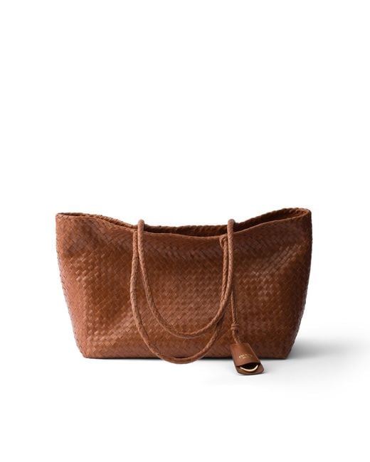 Prada Brown Large Leather Tote Bag