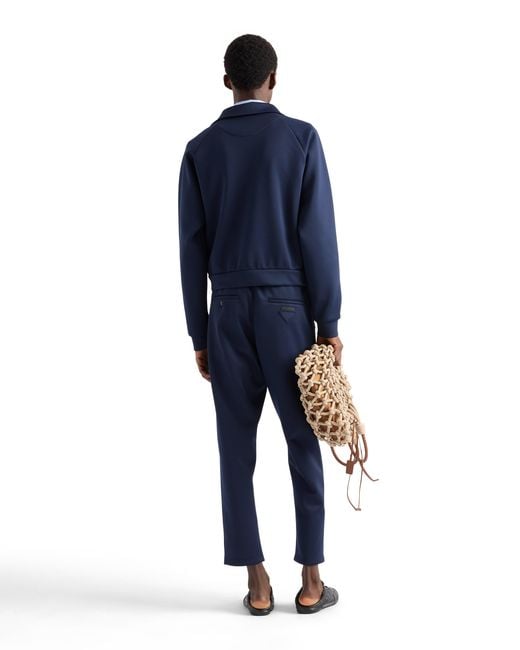Prada Blue Technical Fleece Pants for men