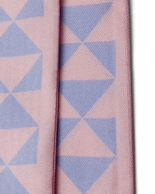 Prada White Printed Silk Tie, Petal/Wisteria