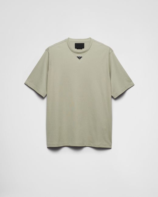 Prada Gray Cotton T-Shirt for men