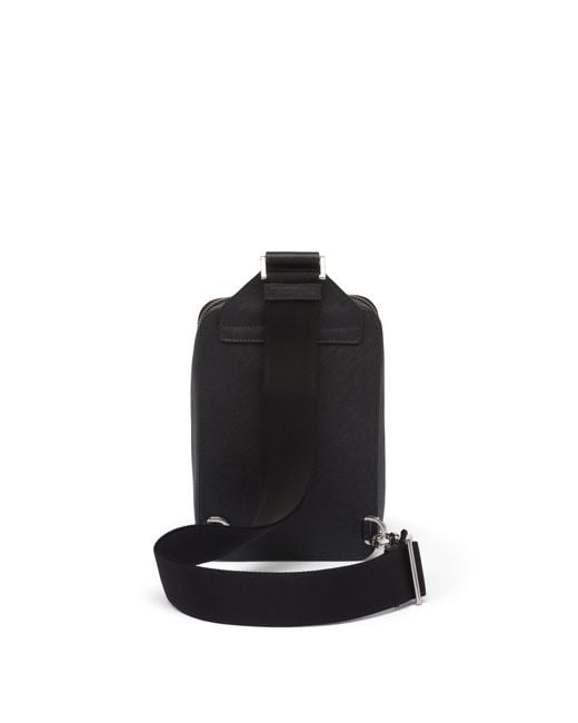 Prada Black Brique Saffiano Leather Bag for men