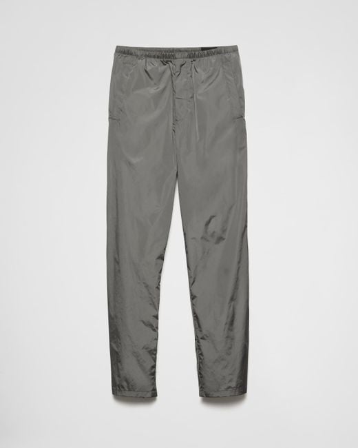 Prada Gray Light Technical Fabric Pants for men