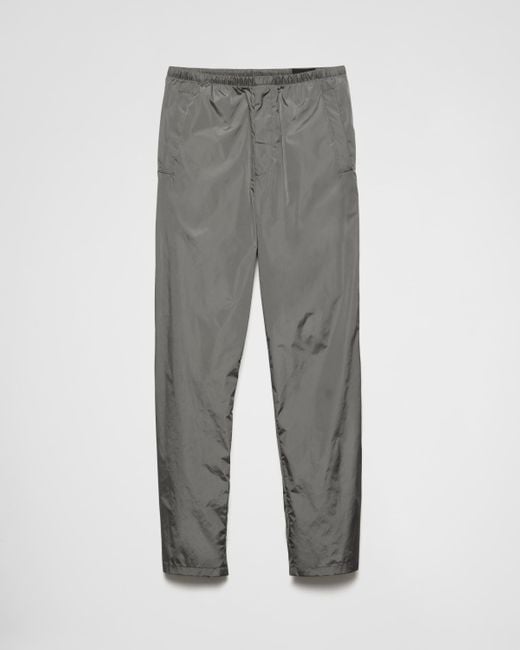 Prada Gray Nylon Wide-Leg Trousers for men