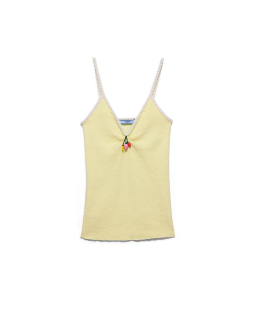 Prada Yellow Cotton Bouclé Top