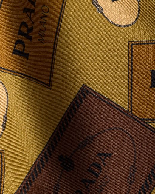 Prada Natural Printed Twill Scarf 55 for men