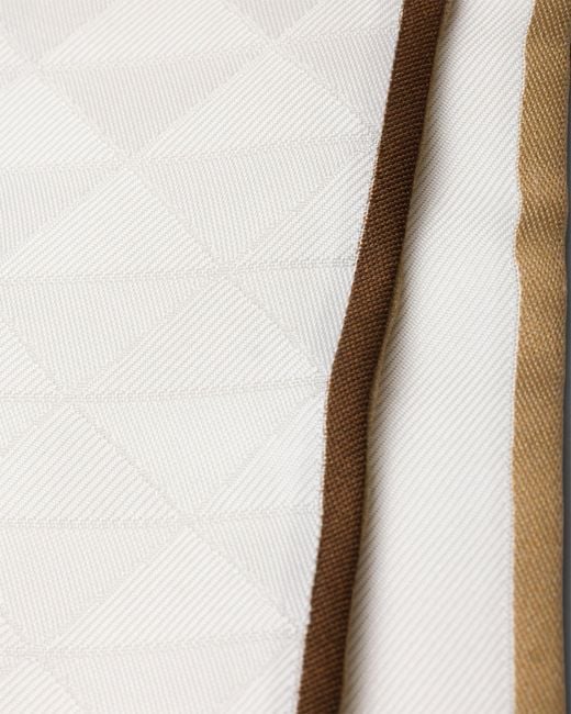 Prada White Printed Silk Twill Jacquard Skinny Scarf