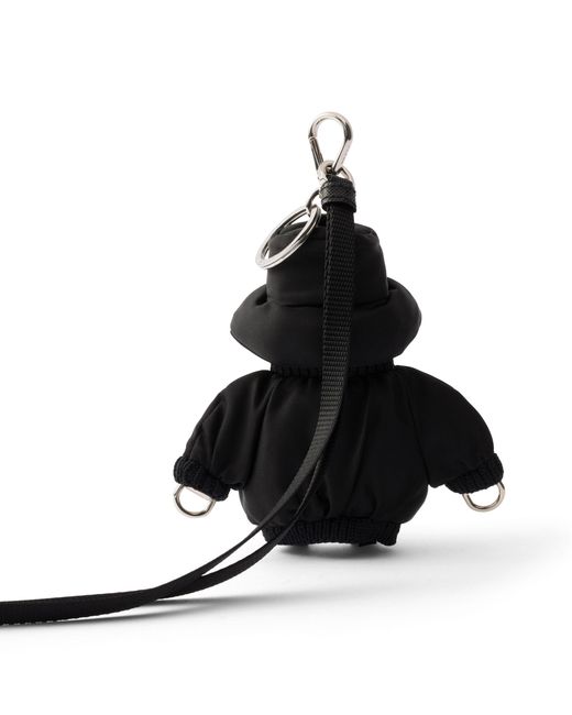 Prada White Soft Robot Re-Nylon Keychain Charm for men