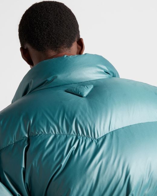 Prada Green Medium-Weight Re-Nylon Down Jacket for men
