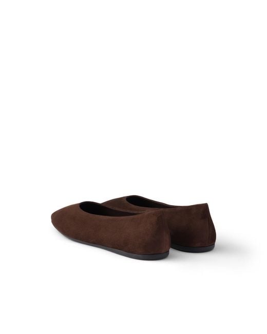 Prada Brown Suede Ballerinas