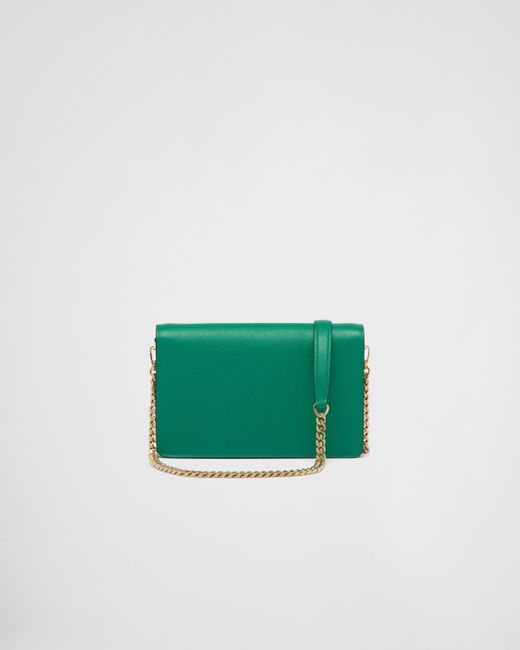 Prada Green Saffiano Leather Shoulder Bag