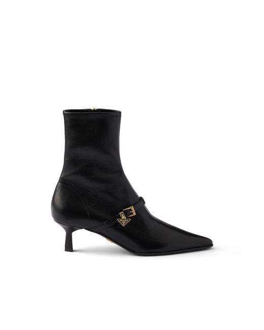 Prada Black Stretch Nappa Leather Booties