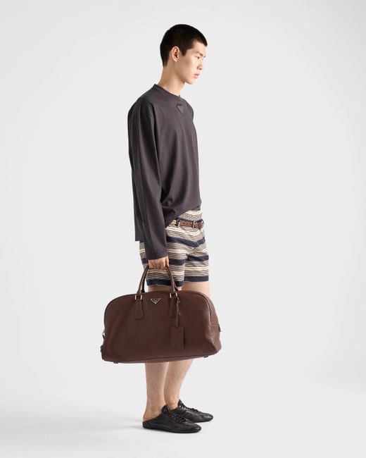 Prada Brown Leather Duffle Bag