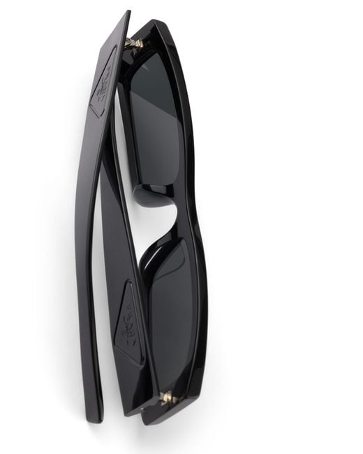 Prada Black Sunglasses With Triangle Logo for men