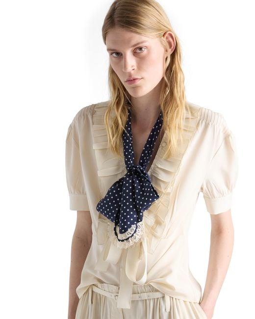 Prada White Marocain Shirt