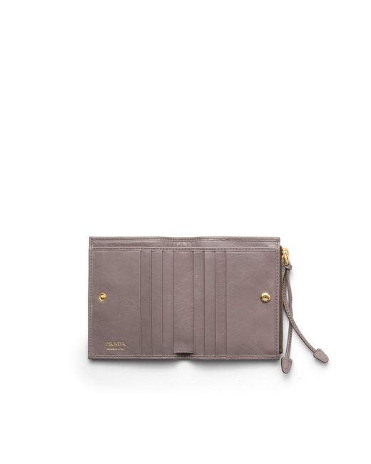 Prada Gray Small Leather Wallet