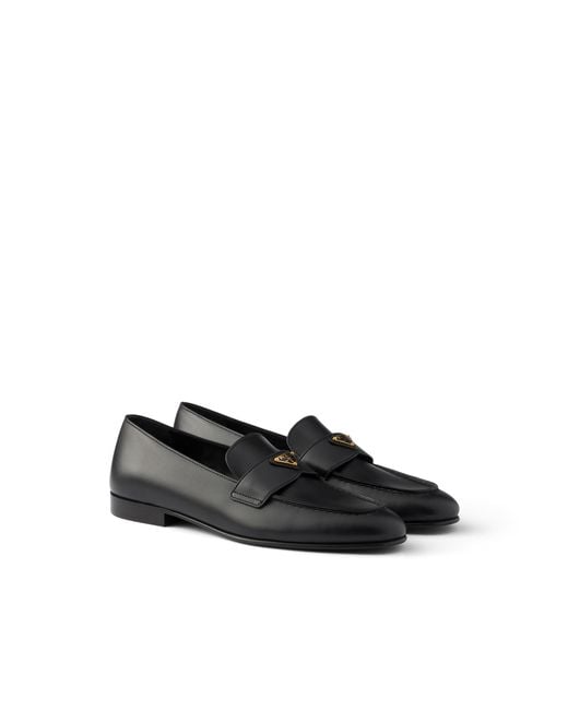 Prada Black Leather Loafers