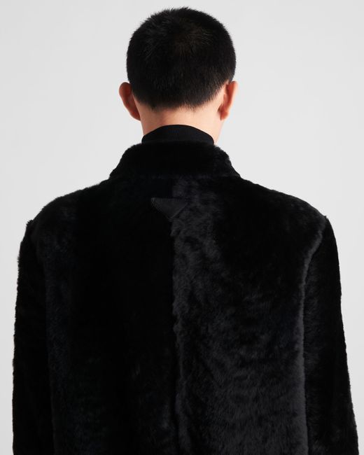 Prada Black Shearling Blouson Jacket for men