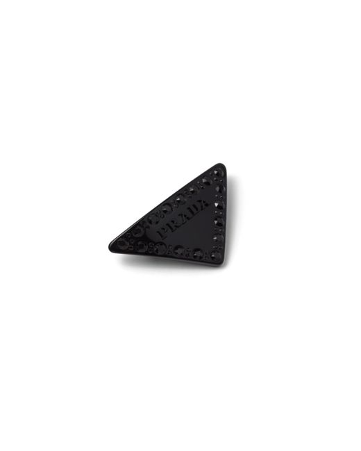 Prada White Hair Clip With Crystals