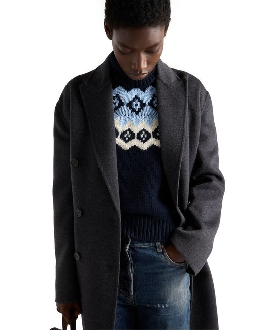 Prada Blue Wool And Cashmere Sweater