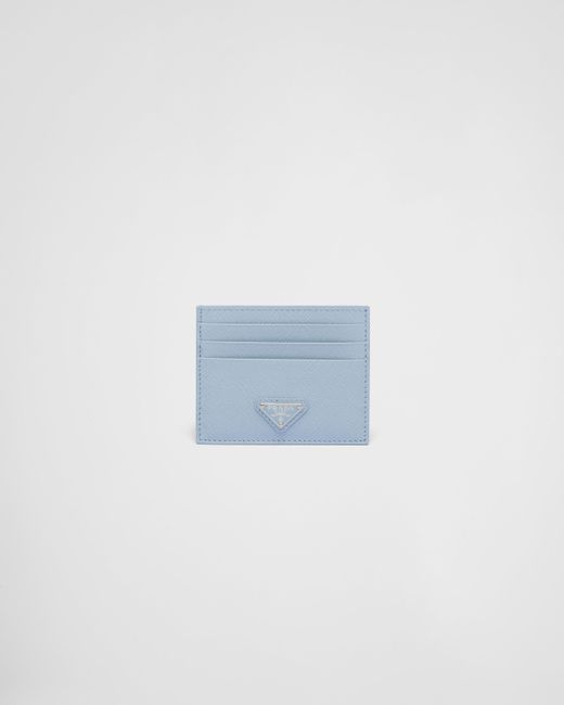 Prada Blue Saffiano Leather Card Holder