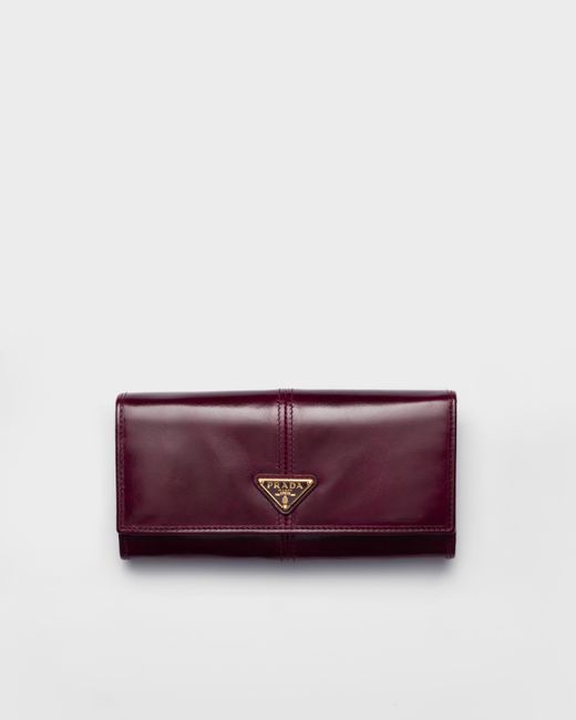 Prada Purple Große Geldbörse Aus Leder