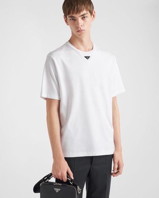 Prada White Cotton T-shirt for men