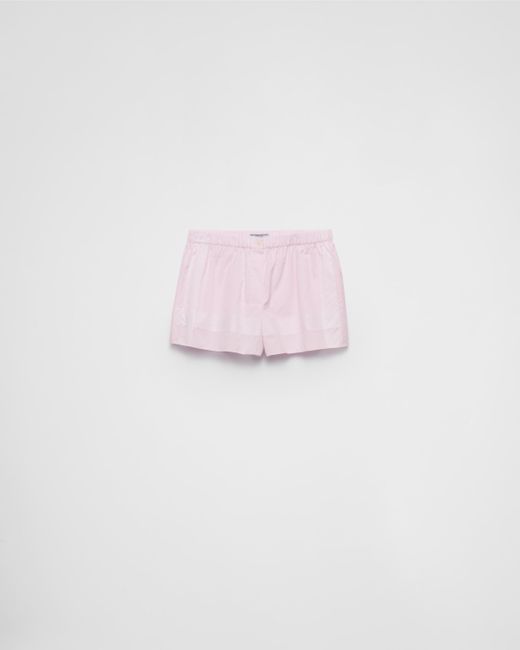 Prada Pink Checked Cotton Shorts
