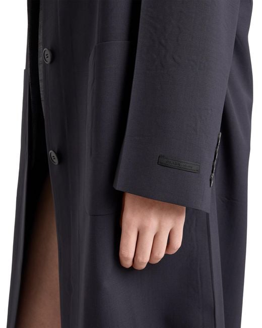 Prada Blue Single-Breasted Light Wool Coat