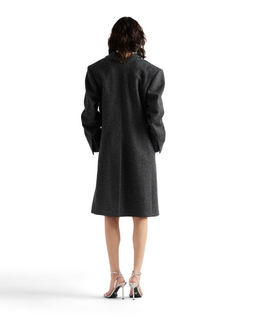 Abrigo De Lana Shetland Con Botones Joya, Mujer, Talla Prada de color Black