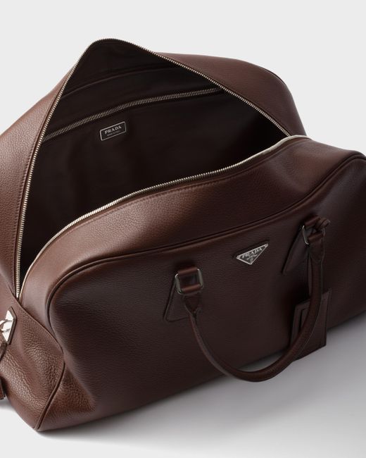Prada Brown Leather Duffle Bag