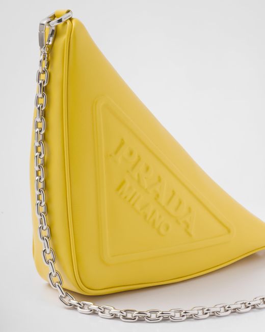 Prada Yellow Triangle Leather Mini-bag