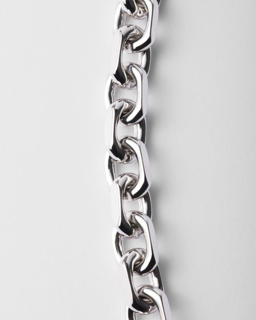 Collana A Catena di Prada in Metallic da Uomo
