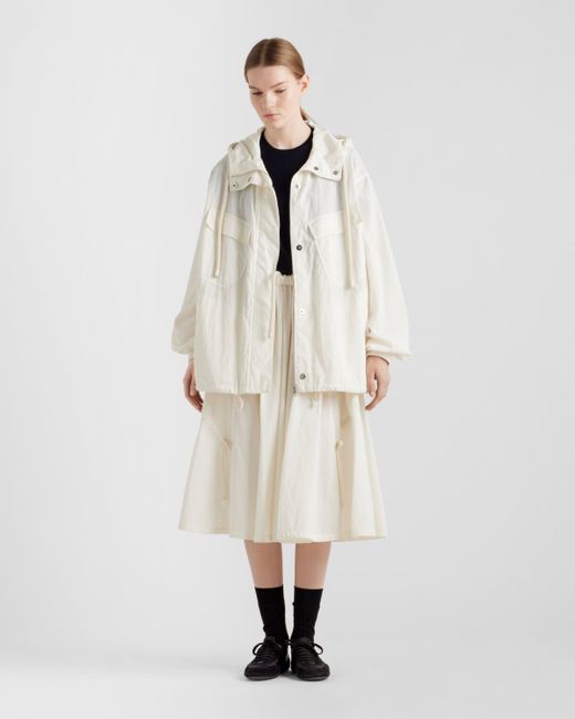 Prada White Technical Pongé Skirt