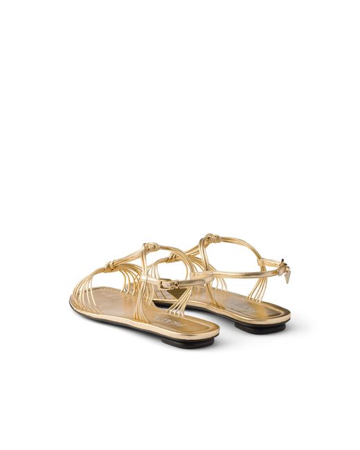 Prada White Sandalen Aus Mordoré-Nappaleder, Damen, Größe