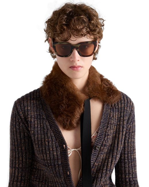 Prada Brown Sunglasses With Logo