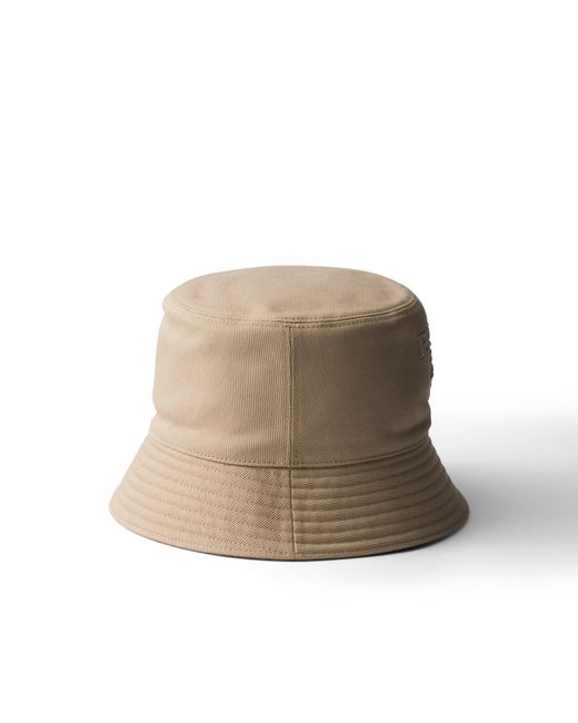 Prada Natural Drill Bucket Hat for men