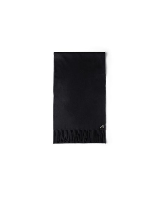 Prada Black Silk And Cashmere Scarf for men