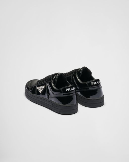 Prada Black Downtown Sneaker Aus Lackleder