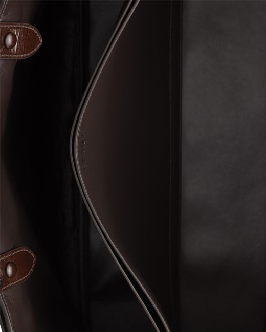 Prada Brown Buckle Antiqued Leather Bag With Belt for men