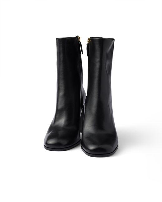 Prada Black Leather Booties