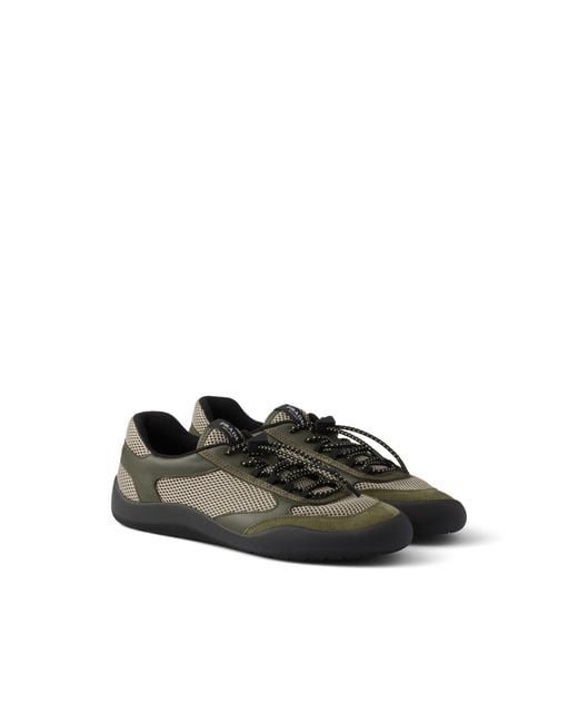 Prada Black Speedrock Mesh Fabric Sneakers