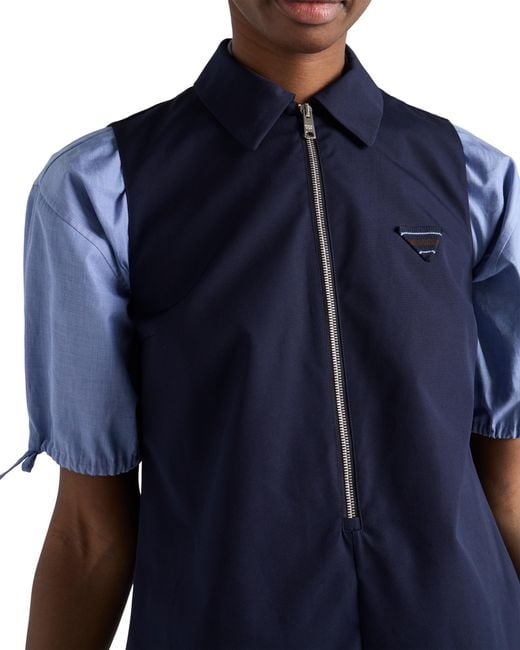 Prada Blue Poplin Mini-Dress