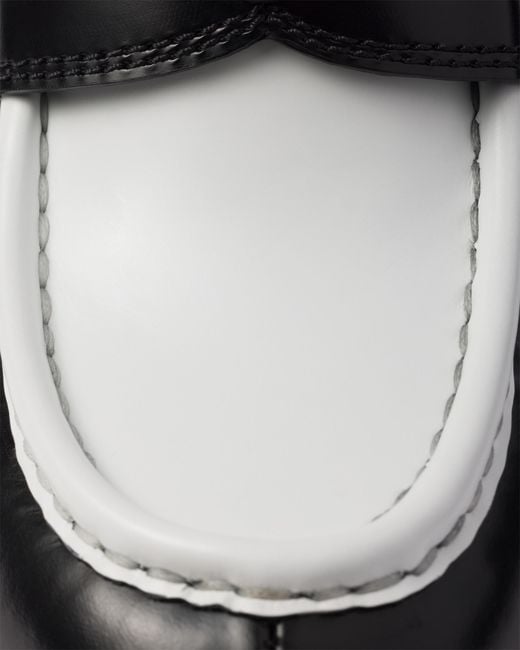 Prada Black Chocolate Two-Tone Brushed Leather Loafers